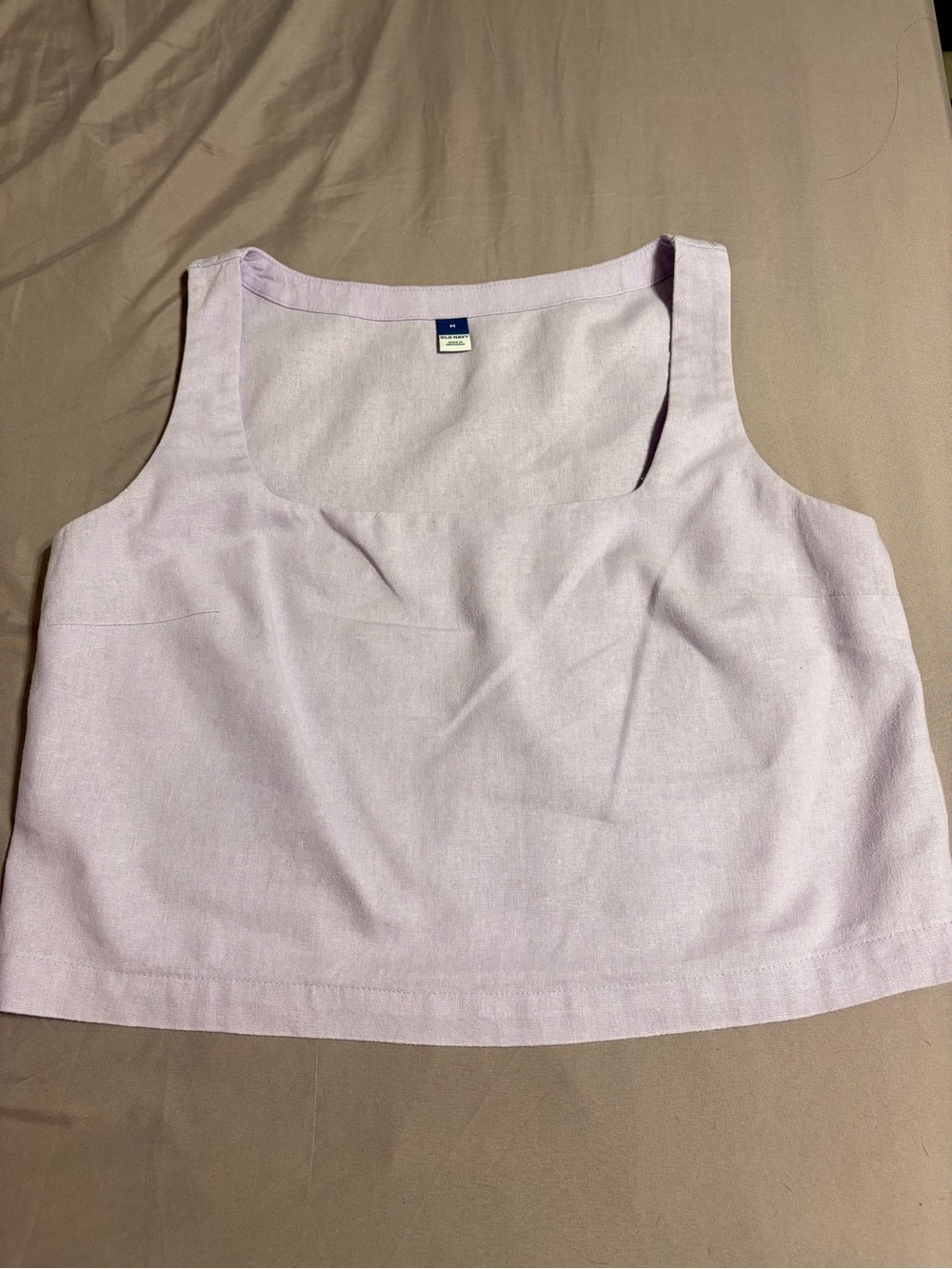 Light Lavender Linen Women's Square Neck Tank Top